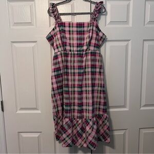 Torrid Pink and Blue Plaid Midi Dress